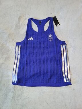 Adidas Womens Large Adizero Elite Boston Marathon 2025 Running Tank Top JN5528